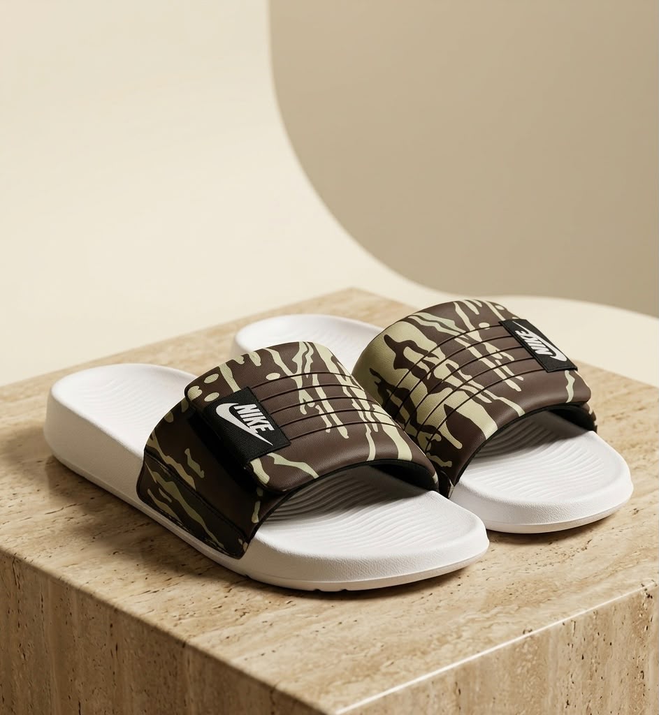 NK Off-Court Adjust - Camo-Brown/White
