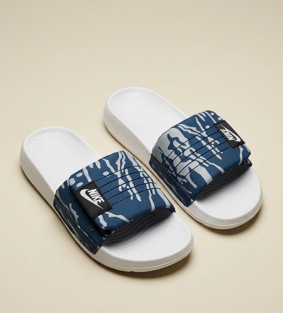 NK Off-Court Adjust - Blue-Camo/White