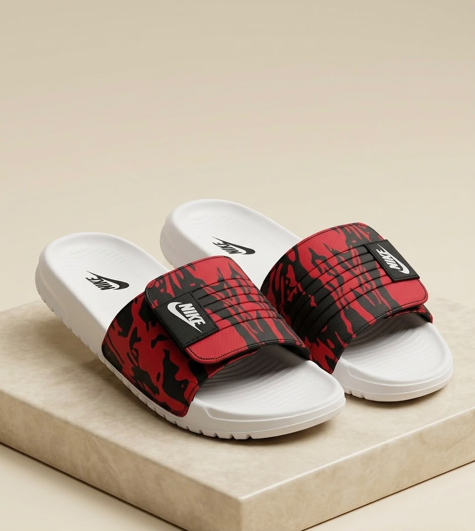 NK Off-Court Adjust - Red-Camo/White