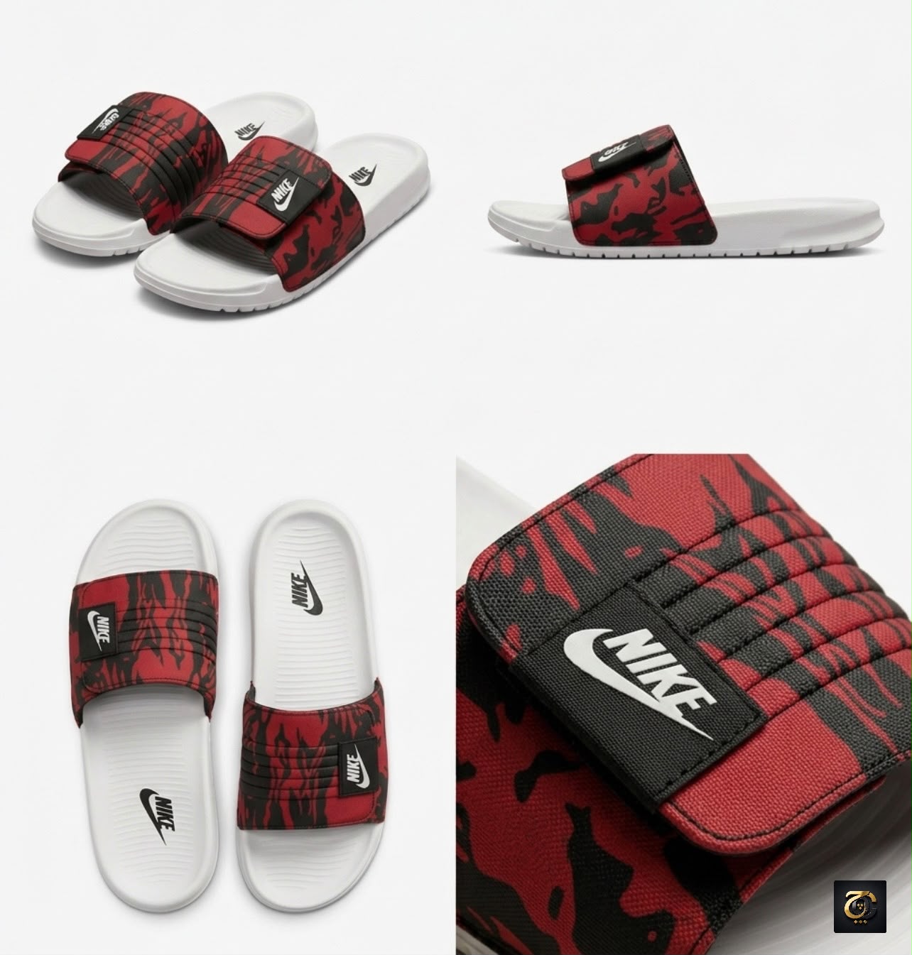 NK Off-Court Adjust - Red-Camo/White